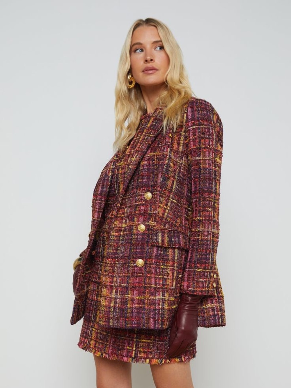 L’Agence Aimee Relaxed Fit Double Breasted Blazer, 2 4